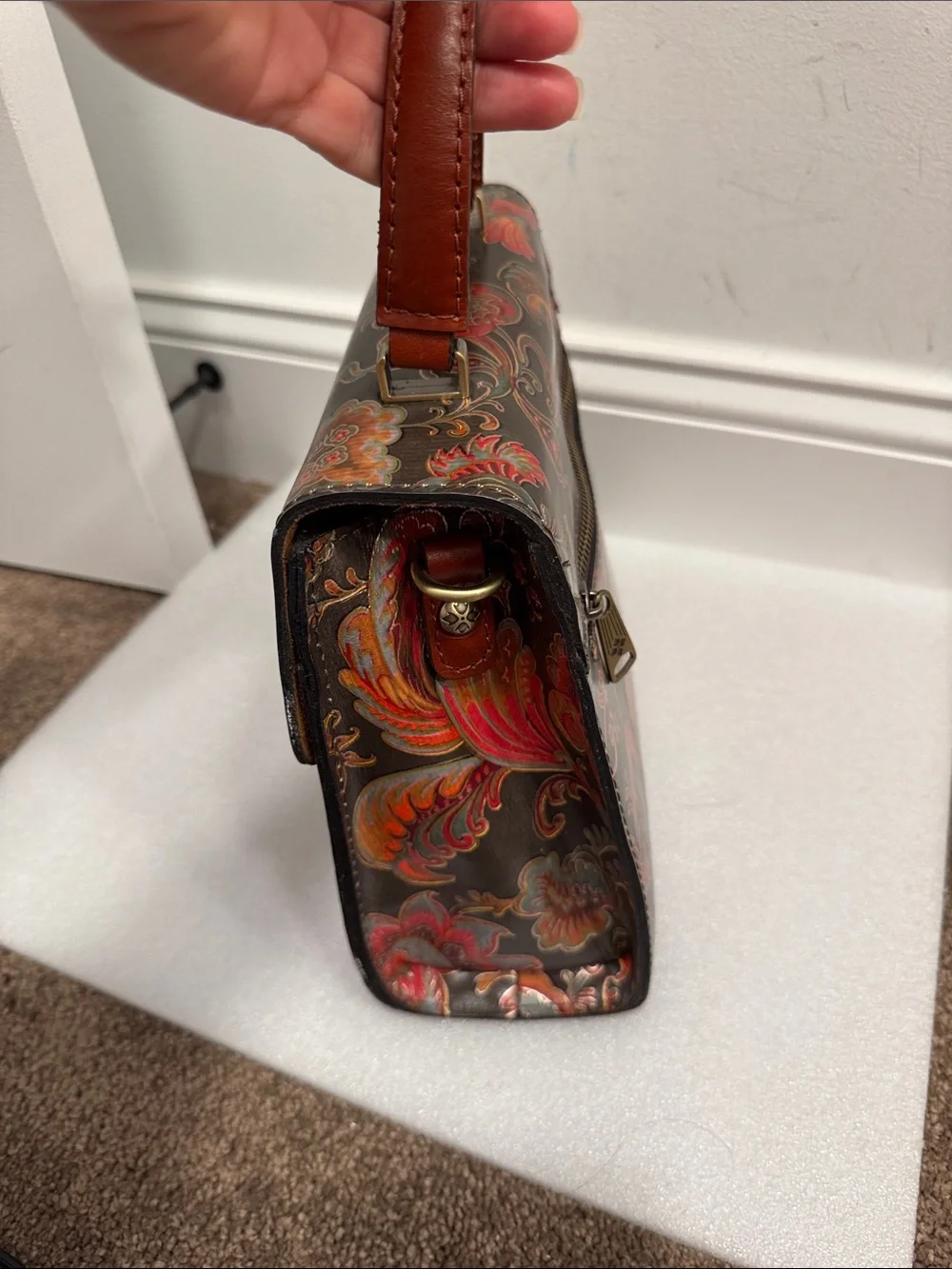 Patricia Nash chauny floral paisley satchel handbag purse